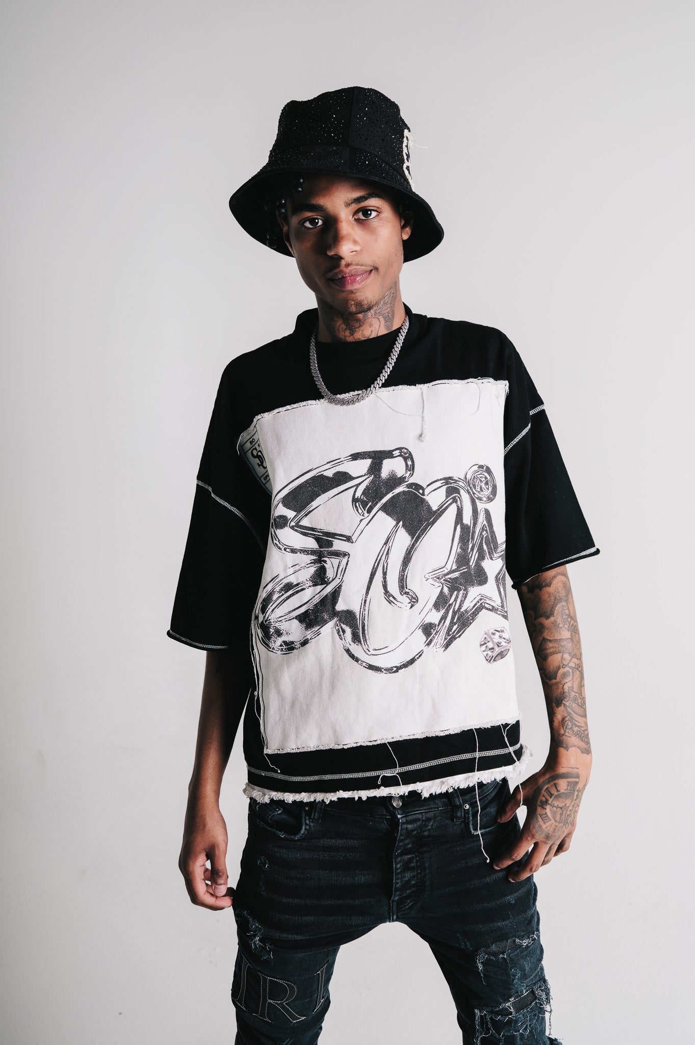 Logo Distressed Embroidery Tee